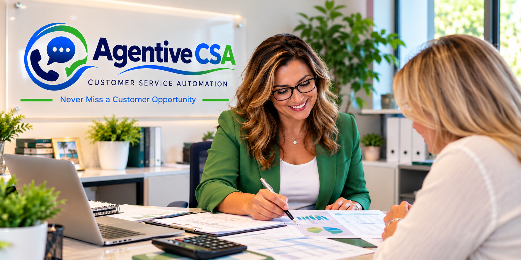 Moni welcoming visitors in the Agentive Customer Service Automation office
